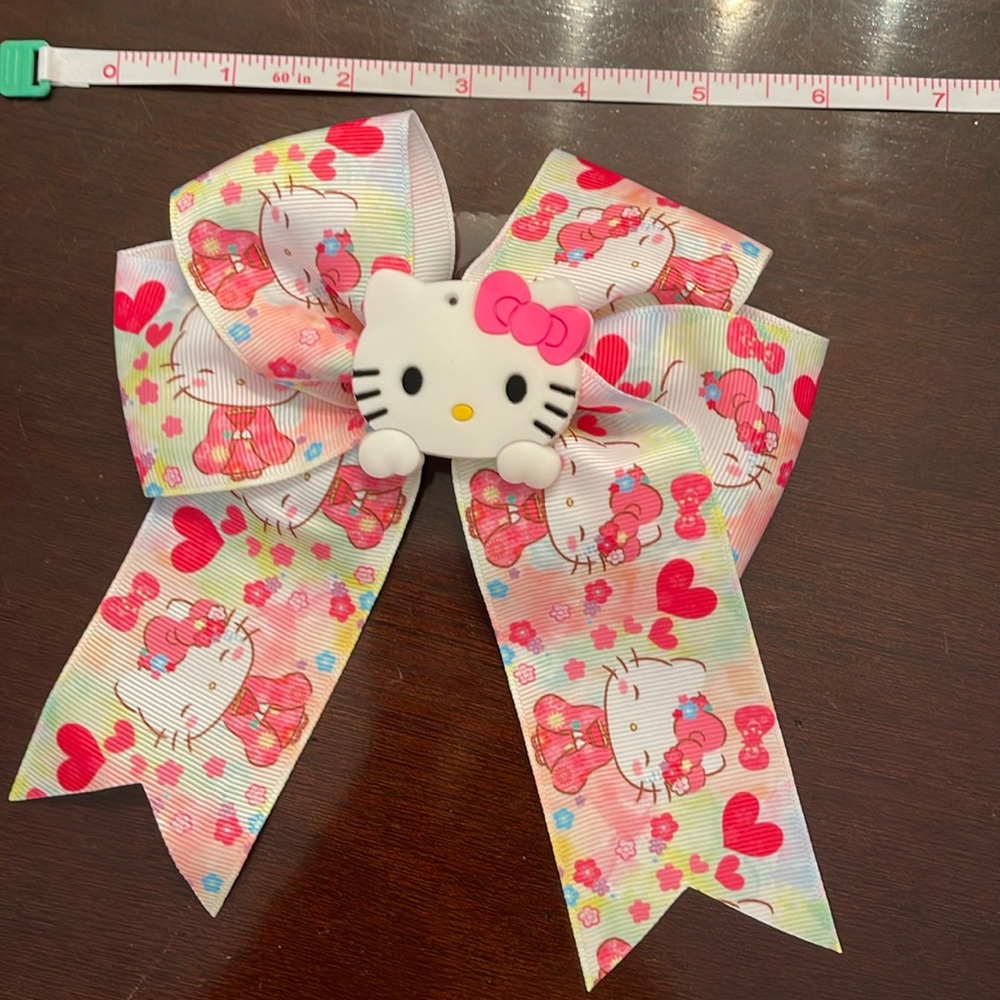 Hello Kitty Pink Patterned Hair Bow